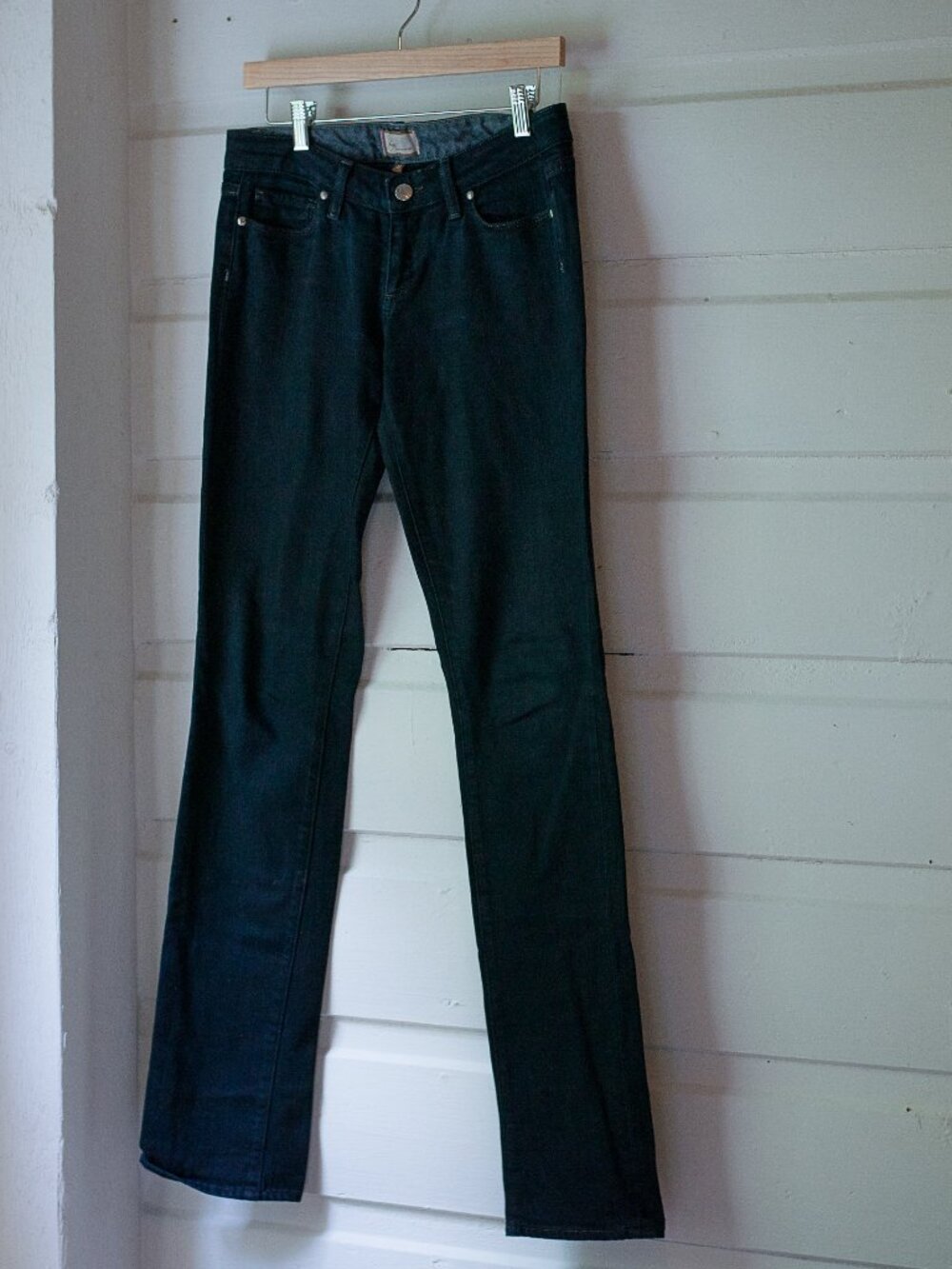 Paige Premium Denim Blue Heights Dark Wash Slim Straight Jeans 27
